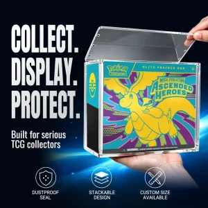 Pokemen Elite Trainer Box (ETB) Dedicated Acrylic Display Box with UV protected Magnetic Cover