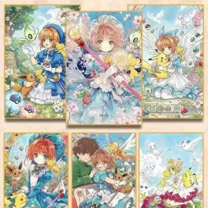 Pokemoned Anime Art Board Collectible Decorative Paper Painting Card Pikachu Eevee Charizard Cartoon Figure Display Full