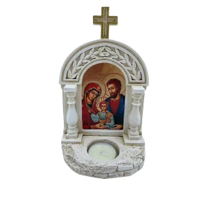 Polyresin Religious Item for Orthodox Icon with Candle