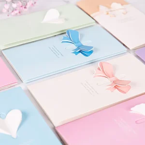 Pop Design butterfly love Creative Three dimensional Envelope Holiday Greeting Card Used for Gift Giving Flower Shop
