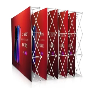 Pop Display Stand 3x3m Dye Sublimation 100% Polyester Aluminum Frame Tension Fabric Lightweight Reusable High-definition Logo