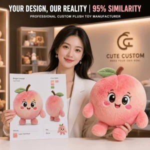 Popular Custom Fruit Peach Mascot Plush Toy OEM ODM Soft Toy High Quality Brand Merchandising Stuffed Toy Promotional Gift