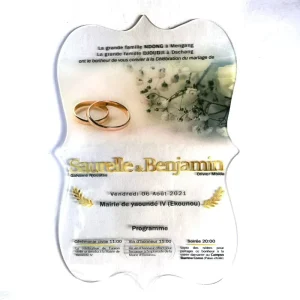 Popular Design Elegant Wedding Frosted Acrylic Wedding Invitation Cards with Envelope