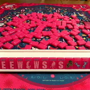 Portable Acrylic American Mahjong Tiles Set Vibrant Leopard Pattern Foldable Board Game For Party Entertainment