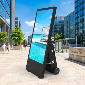 Portable Battery Digital Signage Kiosk 43 55 Inch Outdoor Waterproof LCD Poster with Remote Content Publishing System