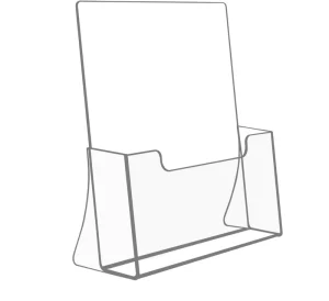 Portable Custom Logo Clear Acrylic Slant Back Brochure Holder Tabletop Flyer Display Stand for Pamphlets and Business Flyers