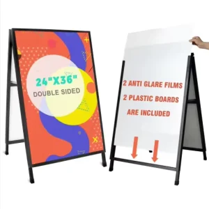 Portable Freestanding Foldable Iron Poster Board Stand Custom Shape Eco-Friendly Exhibition Display 25mm Waterproof