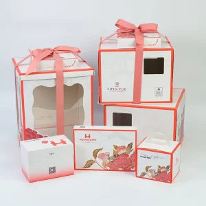 Portable Handheld Cake Takeout Box Paper Packaging for Bakery Birthday Wedding Dessert Packaging