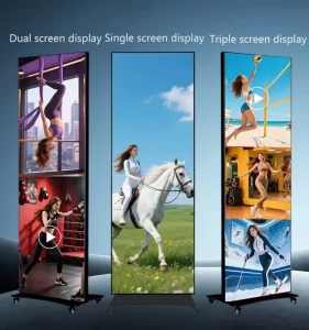 Portable Mobile LED Advertising Kiosk Waterproof Anti Scratch Digital Display for Mall Cosmetic Clothing Exhibition Brand