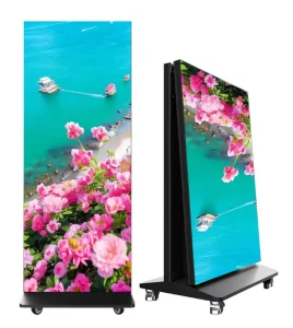 Portable Mobile LED Advertising Kiosk Waterproof Scratch Resistant Display for Mall Cosmetic Clothing Exhibition Marketing