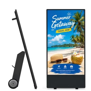 Portable Outdoor LCD Advertising Display 55 Inch Android Poster Screen Wayfinding Kiosk for Shopping Mall and Elevator Use