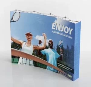 Portable Pop Up Display Boards Lightweight Curved Backdrops Tension Fabric Graphic Panel Aluminum