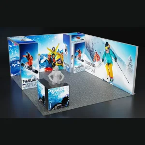 Portable Silver Aluminum Frame LED Advertising Board Exhibition Booth Kit Tool-Free Modular Trade Show Display System Vibrant