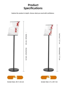 Poster Display Stand Vertical Floor Standing A4 Water Sign Doorway Advertising Board Guidance Directional Sign Customizable