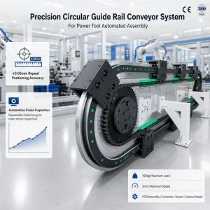 Precision Automatic Curve Vertcal Conveyor & Circular Motion Chain Conveyor for Visual Inspection System