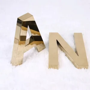 Precision Electroplated 3D Stainless Steel Reflective Letters Waterproof Rustproof for Office Brand Store Decorative Shimmer