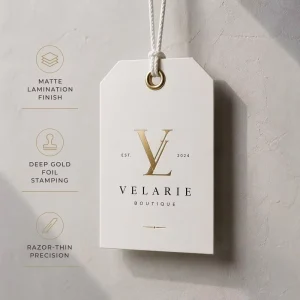 Premium 400GSM Art Paper Tags for Jeans Hang Tags Bags Anti-Fade Color Printing Double-Sided Matte Finish Sustainable
