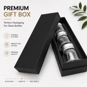 Premium Black Glass Jar Packaging Box Custom Gift Box For Glass Cup And Beverage Bottle Packaging