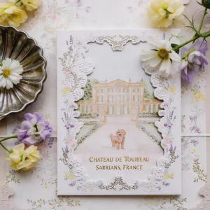 Premium Coated Paper Wedding Invitation Suite with Luxe Foil Stamping and Letterpress Printing Customizable & Eco-Friendly