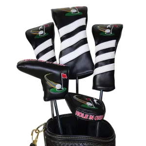Premium Custom Embroidery Durable PU Leather Magnetic Closure Portable Driver Head Cover for Men Women Golf