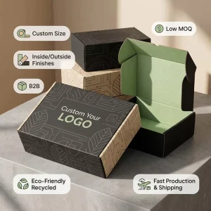 Premium Custom Logo Black Cardboard Die Cut Rigid Mailer Box Recyclable Matt Lamination Boutique Gift Mailing Supplies Crush