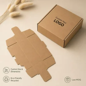 Premium Customized Printed Brown Kraft Paperboard Retail Delivery Packaging Boutique Gift Mailing Tear Strip Design