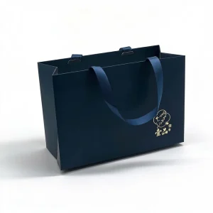 Premium Eco Friendly Chinese Brand Paper Gift Bag with Gold Seal Stamp & Custom Logo Luxury Packaging for Promotion Exhibition