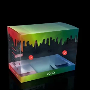 Premium Eco-Friendly PET Automatic Lock-Bottom Packaging Box Snacks Gifts Crafts Custom Logo Graphic Design Embossing Gold