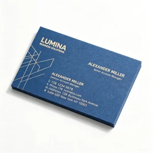 Premium Embossed Blue Textured Paper Visiting Card Custom for Corporate Business Office Usage