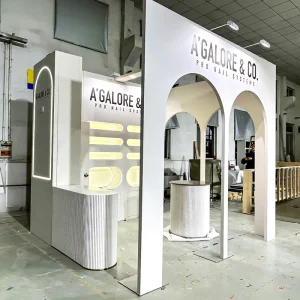 Premium Wooden Texture Reusable Modular Easy Assemble Custom Design Trade Show Display Booth for Trade Show Equipment