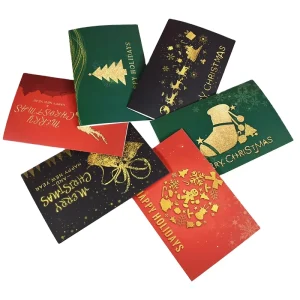 Pretty Christmas Card Set Beautiful Retro Design Custom Colors & Sizes Digital Printing Greeting Cards for Christmas