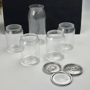 Print Logo Food Grade Plastic Can 250ml 300ml 330ml 500ml PET Bottle With Aluminum Lid for Cold Juice Milk Tea