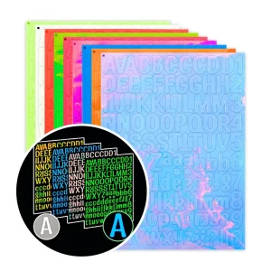 Printed Luminous Synthetic Paper Decals, Colorful Fluorescent, Reusable, Eco-Friendly, Waterproof, Glow-in-the-Dark Letter Sticker