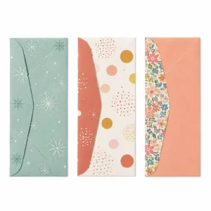 Printed Paper Gift Envelopes Colorful Dot Pattern Window Design DL Size for Wedding Invitation Card