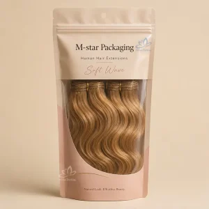 Printed Wig Extension Packaging Bag for Salon Suppliers Custom Zipper Pouch Hair Retail US