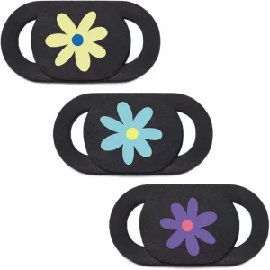 Privacy Camera Cover Slide for Laptop PC Tablet Desktop Smartphone 3 Packs Flower Design