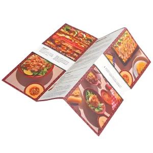 Private Design Customized Tri fold Flyer Restaurant Menu Printing Advertising Paper Printing Service A4 Size Brochure