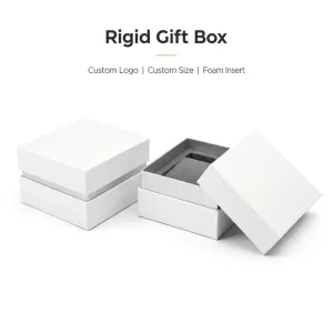 Private Label Custom Printed Square Rigid Paper Box Velvet Flocked Blister Insert Gift Packaging