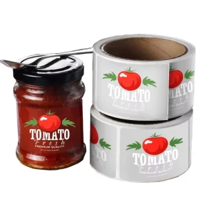 Private Label Custom Tomato Jam Jar Labels Waterproof Vinyl Sticker Premium Adhesive Food Stickers for Gourmet Fruit Jam Jars