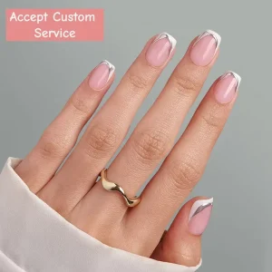 Private Label Luxury Short Artificial Fake False Nails Soft Gel Faux Ongles Handmade Bulk Custom Press on Nails En Gel