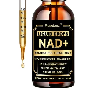 Private Label Vegan Sugar Free 1000mg 9 in 1 Liposomal NAD+ Complex Supplement Liquid Drops with PQQ Astaxanthin & Urolithin a