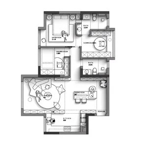 Professional 3D Rendering Interior Design Studio Services for Villas Project Graphic Design Solution Space Planning