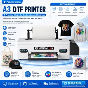 Professional A3 DTF Printer For Custom T Shirt Hoodie Printing Machine Direct To Film Transfer Printer With White Ink System