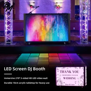 Professional Aluminum Foldable Curved LED Curtain Truss Design Folding LED DJ Booth for Attractions