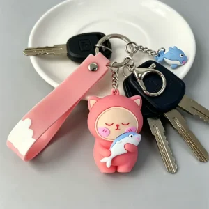 Professional Cartoon Anime Characters 3D Animal Shape Light Keychain Daily Carry Accessory PVC Soft Backpack Pendant Gift