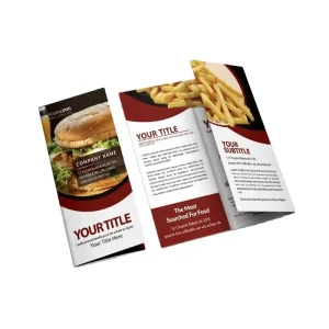 Professional Custom Design Paper Service Logo Folding Flyer Pamphlet Brochure Booklet Restaurant Manual Leaflet Printing