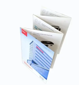 Professional Custom Eco friendly Art Product Promotion Brochure Catalogue Full Color 5 fold Cardboard Manual Print Leaflets