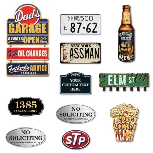 Professional OEM Customized Logo 3D Embossed Advertising Wall Decor Metal Tin Plate Plaque Metal Sign
