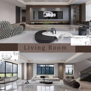 Professional One Stop Interior Design 3D Rendering CAD Drawings Custom Styles Factory Direct Materials
