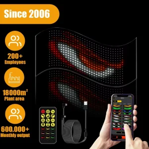 Programmable Free Design APP Control Name Logo Sign Flexible 5V 4.8A RGB Multi-Color LED Matrix Panels